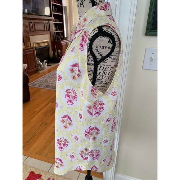 ANN TAYLOR Tile Print Sleeveless Shirt - Picture 2 of 9